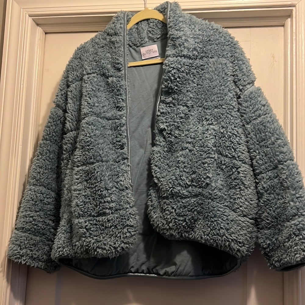 Urban Outfitters Light Blue Teddy Jacket